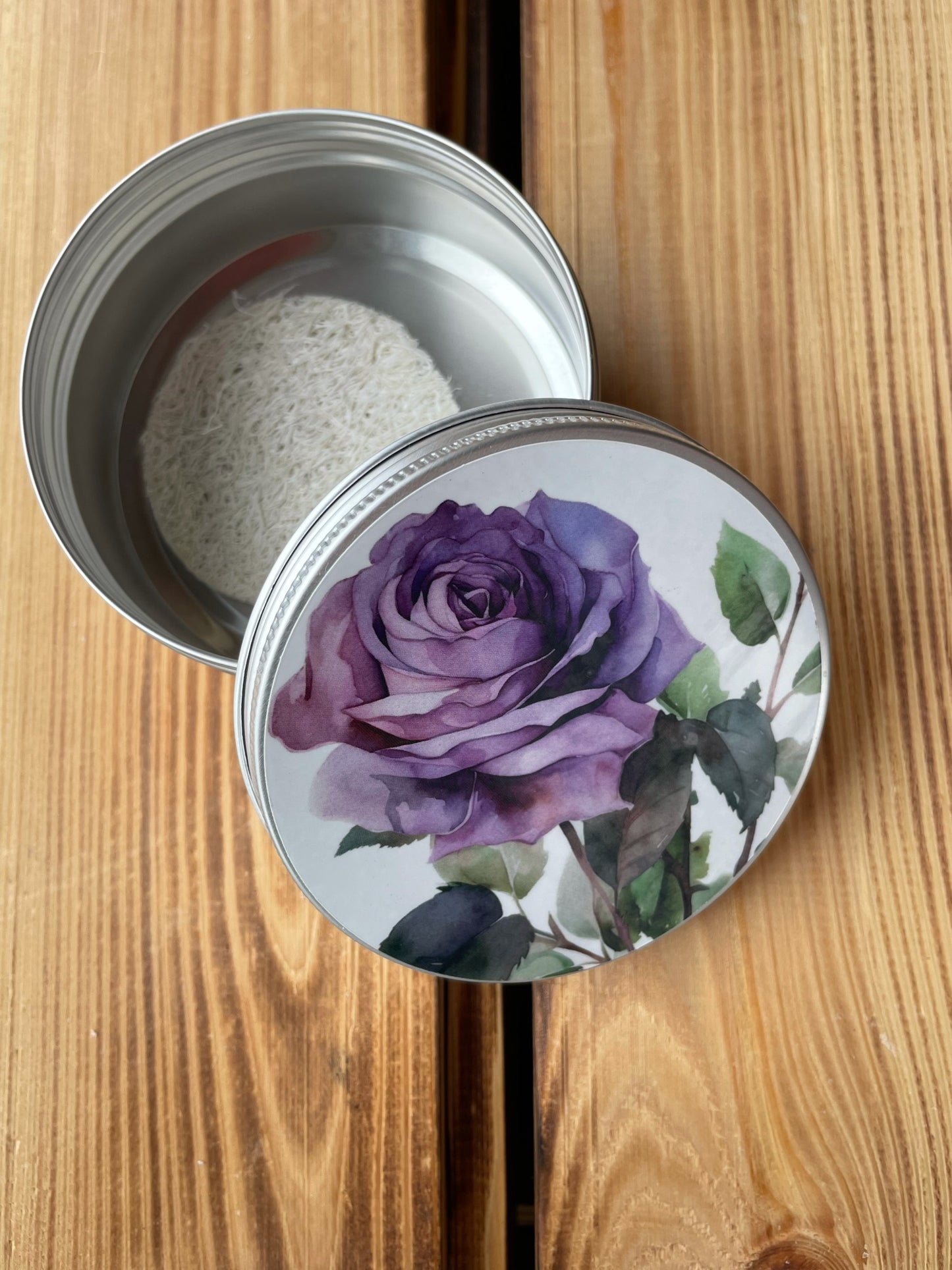 Förvaringsburk lila blomma