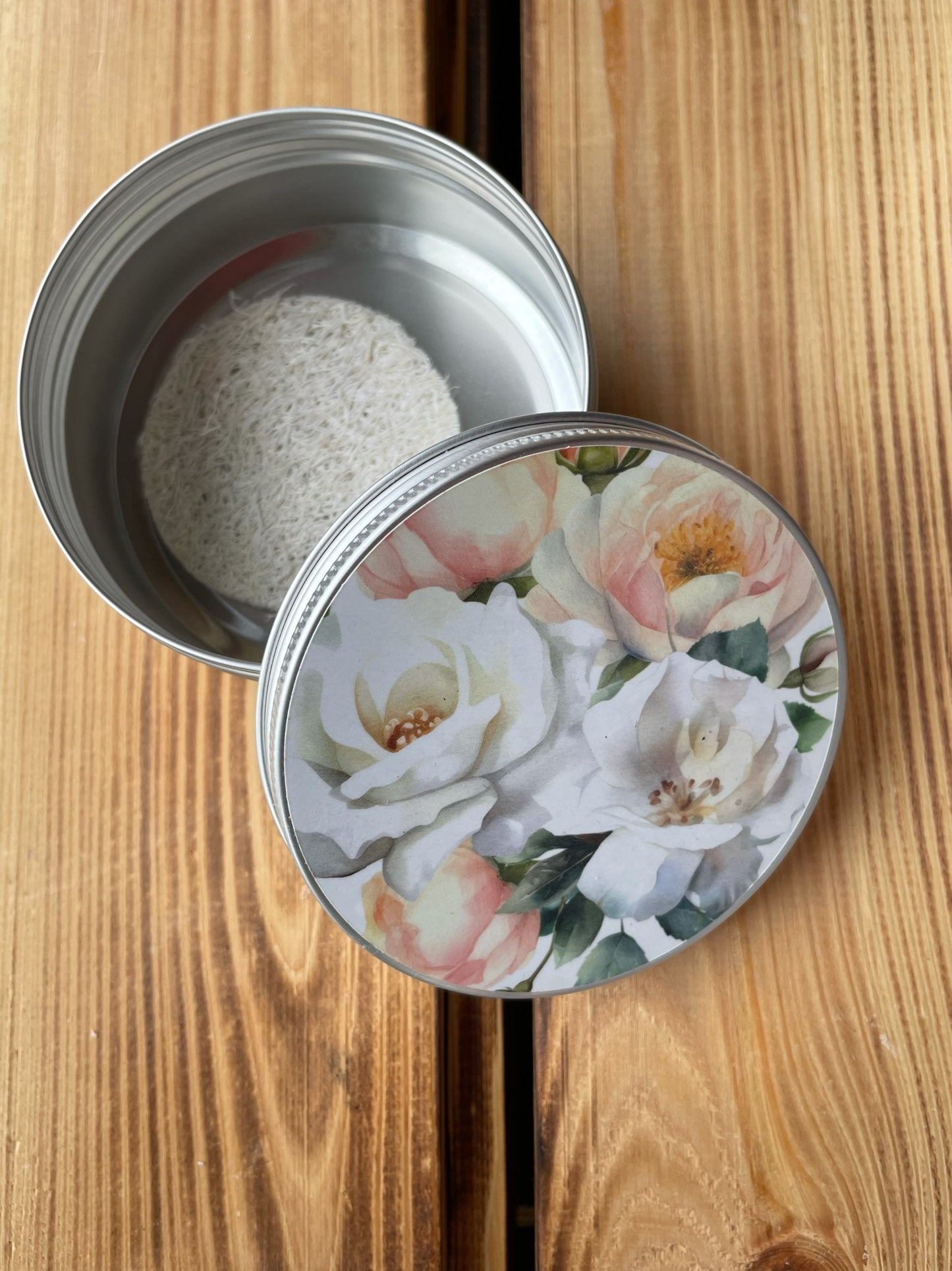 Förvaringsburk vit blomma