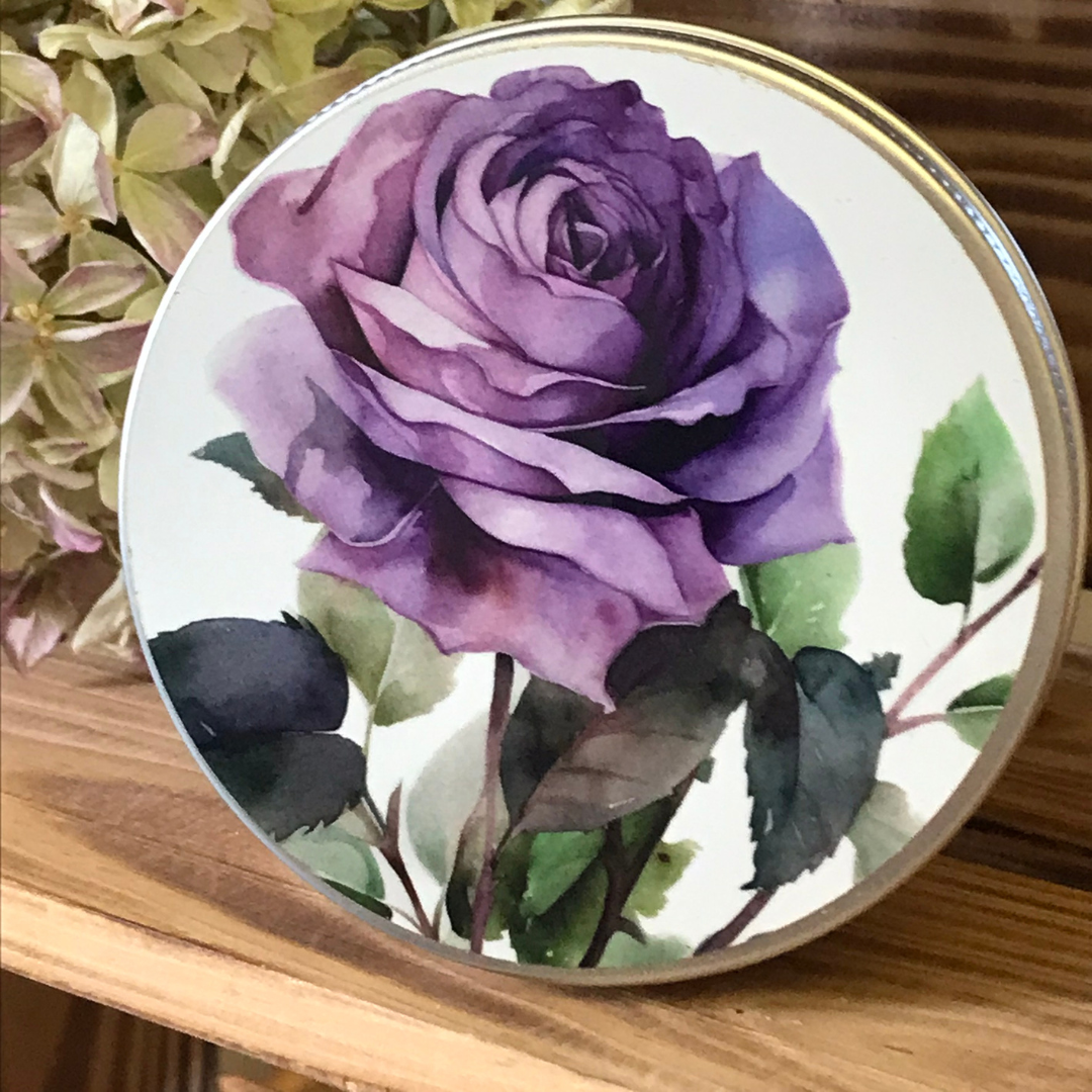 Förvaringsburk lila blomma