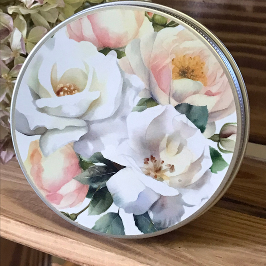 Förvaringsburk vit blomma