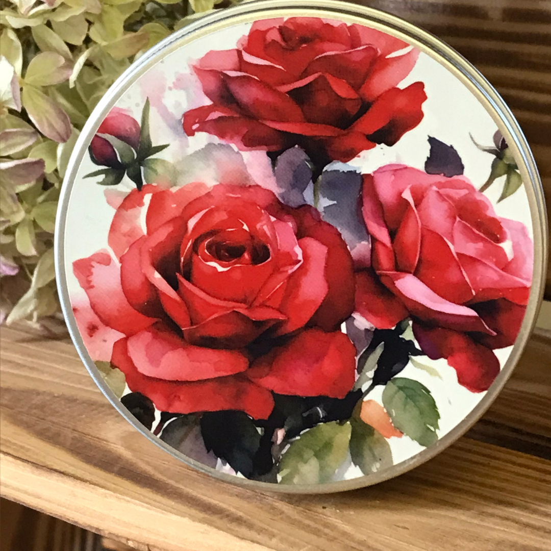 Förvaringsburk röd blomma