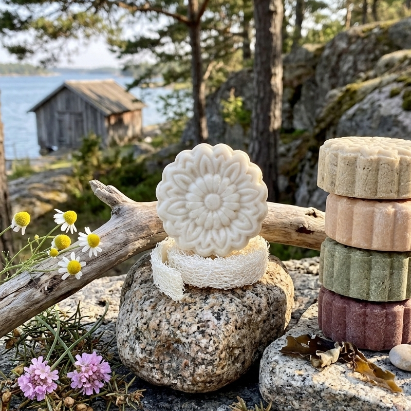 Naturlig schampokaka fast schampo för känslig hårbotten